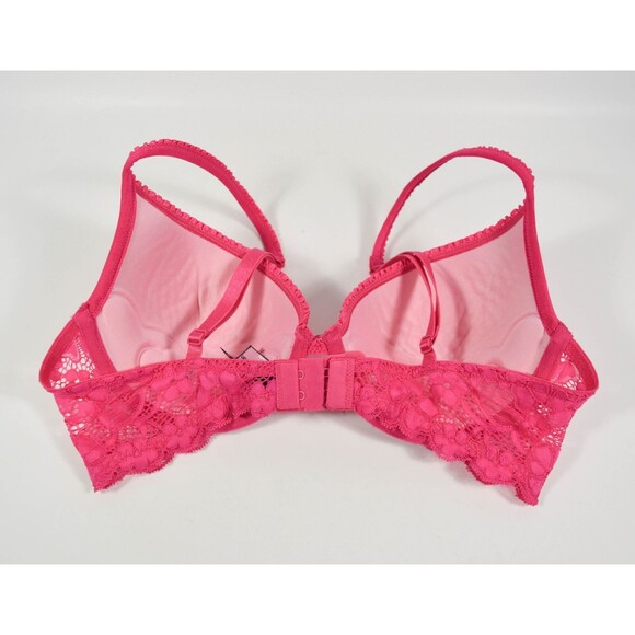 Victoria Secret Y2K Sexy Little Things Fuchsia Pink Lace Padded Bra Sz 36B - Picture 2 of 5